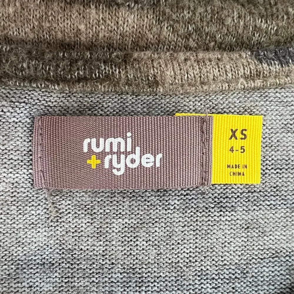 🍄3/$15 Rumi + Ryder Dress Girls XS 4-5 Green Camo Bell Sleeve Pullover Pockets